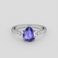 2.60 Ct. Purple Sapphire Ring, 14K White Gold 1