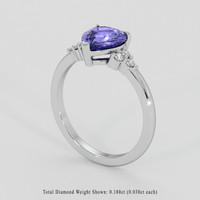2.60 Ct. Purple Sapphire Ring, 14K White Gold 2