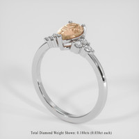 1.20 Ct. Padparadscha Sapphire Ring, 14K White Gold 2