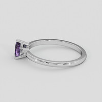 0.57 Ct. Bluish Purple Sapphire Ring, 14K White Gold 4