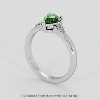 1.02 Ct. Bluish Green Sapphire Ring, 14K White Gold 2