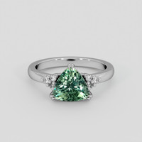 1.40 Ct. Bluish Green Sapphire Ring, 14K White Gold 1