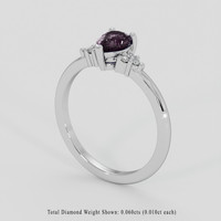 0.66 Ct. Purple Sapphire Ring, 14K White Gold 2