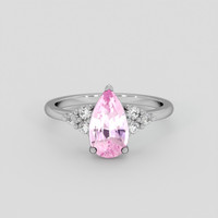 1.97 Ct. Pink Sapphire Ring, 18K White Gold 1