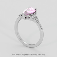 1.97 Ct. Pink Sapphire Ring, 18K White Gold 2