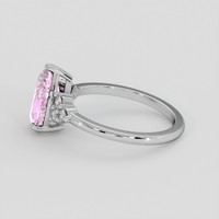 1.97 Ct. Pink Sapphire Ring, 18K White Gold 4