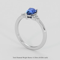 1.41 Ct. Blue Sapphire Ring, 18K White Gold 2
