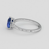 1.41 Ct. Blue Sapphire Ring, 18K White Gold 4