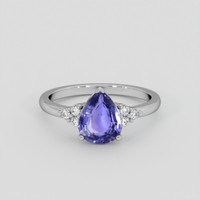 2.60 Ct. Purple Sapphire Ring, 18K White Gold 1