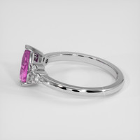 1.06 Ct. Purplish Pink Sapphire Ring, 18K White Gold 4