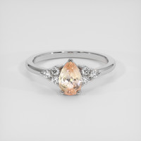 1.20 Ct. Padparadscha Sapphire Ring, 18K White Gold 1