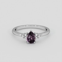 0.66 Ct. Purple Sapphire Ring, 18K White Gold 1
