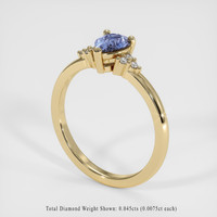 0.48 Ct. Blue Sapphire Ring, 10K Yellow Gold 2