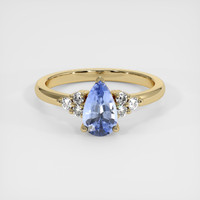 0.90 Ct. Blue Sapphire Ring, 10K Yellow Gold 1