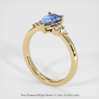 0.90 Ct. Blue Sapphire Ring, 10K Yellow Gold 2