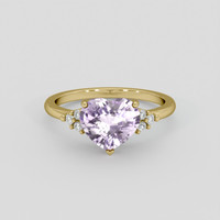 3.14 Ct. Pinkish Purple Sapphire Ring, 10K Yellow Gold 1
