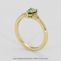 0.83 Ct. Green Sapphire Ring, 10K Yellow Gold 2