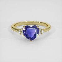 1.52 Ct. Purplish Blue Sapphire Ring, 10K Yellow Gold 1