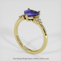 1.52 Ct. Purplish Blue Sapphire Ring, 10K Yellow Gold 2
