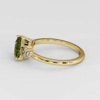 1.34 Ct. Yellowish Green to Brownish Orange Alexandrite Ring, 14K Yellow Gold 4