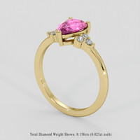 1.16 Ct. Pink Sapphire Ring, 14K Yellow Gold 2