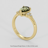 1.26 Ct. Yellowish Green Sapphire Ring, 14K Yellow Gold 2