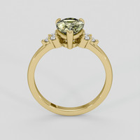1.26 Ct. Yellowish Green Sapphire Ring, 14K Yellow Gold 3