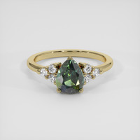 2.04 Ct. Green Sapphire Ring, 14K Yellow Gold 1