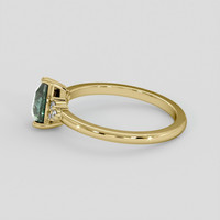 1.03 Ct. Bluish Green Sapphire Ring, 14K Yellow Gold 4