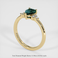 1.08 Ct. Bluish Green Sapphire Ring, 14K Yellow Gold 2