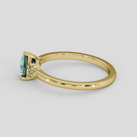 0.69 Ct. Bluish Green Sapphire Ring, 14K Yellow Gold 4