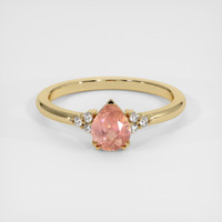 1.09 Ct. Padparadscha Sapphire Ring, 14K Yellow Gold 1