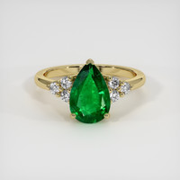 1.49 Ct. Emerald Ring, 18K Yellow Gold 1