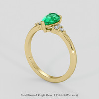 1.20 Ct. Emerald Ring, 18K Yellow Gold 2