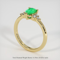 0.93 Ct. Emerald Ring, 18K Yellow Gold 2