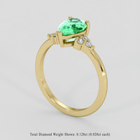 1.10 Ct. Emerald Ring, 18K Yellow Gold 2