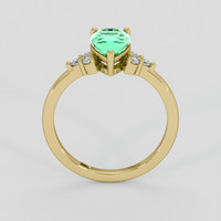 1.10 Ct. Emerald Ring, 18K Yellow Gold 3