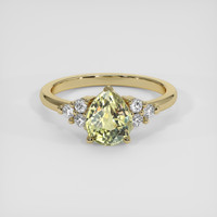1.62 Ct. Green to Brownish Yellow Alexandrite Ring, 18K Yellow Gold 1
