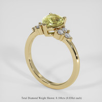 1.62 Ct. Green to Brownish Yellow Alexandrite Ring, 18K Yellow Gold 2
