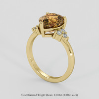 4.33 Ct. Yellowish Brown Zircon Ring, 18K Yellow Gold 2