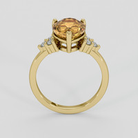 4.33 Ct. Yellowish Brown Zircon Ring, 18K Yellow Gold 3