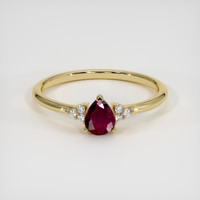 0.52 Ct. Ruby Ring, 18K Yellow Gold 1
