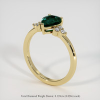 1.30 Ct. Bluish Green Sapphire Ring, 18K Yellow Gold 2