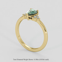 1.03 Ct. Bluish Green Sapphire Ring, 18K Yellow Gold 2