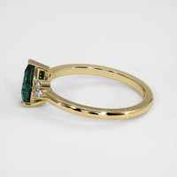 1.08 Ct. Bluish Green Sapphire Ring, 18K Yellow Gold 4