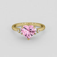 2.19 Ct. Pink Sapphire Ring, 18K Yellow Gold 1