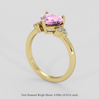 2.19 Ct. Pink Sapphire Ring, 18K Yellow Gold 2