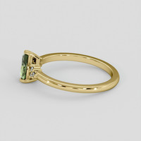 0.83 Ct. Green Sapphire Ring, 18K Yellow Gold 4