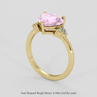 3.13 Ct. Pink Sapphire Ring, 18K Yellow Gold 2