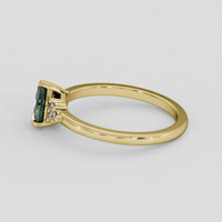 0.63 Ct. Bluish Green Sapphire Ring, 18K Yellow Gold 4